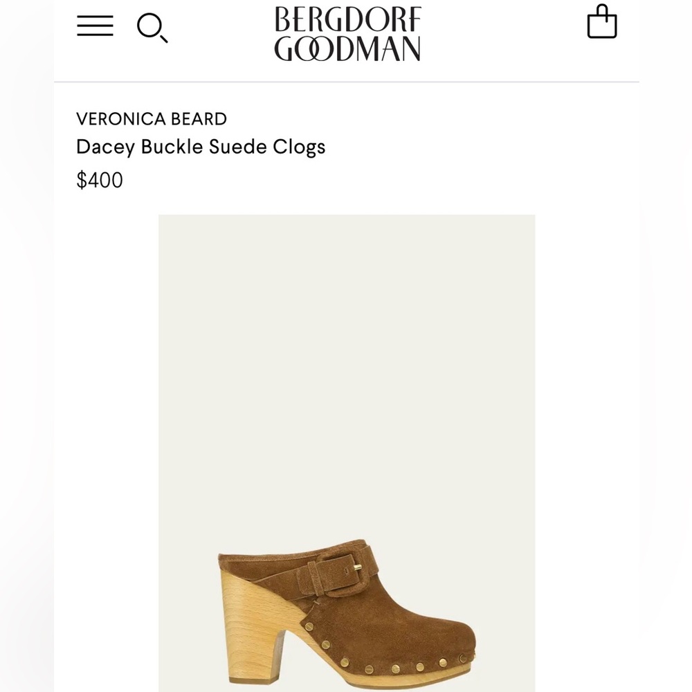 NWOT Veronica Beard clogs! Size 6.5 color Pecan, worn 1 time.